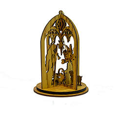Holy Family 3D Wood Ornament wood ornament, nativity ornament, detailed ornament, detailed religious ornament