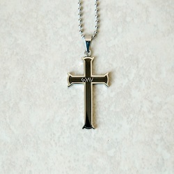 God is Greater Than the Highs and Lows Black Iron Cross Necklace - LDP-CSNB101-BLK