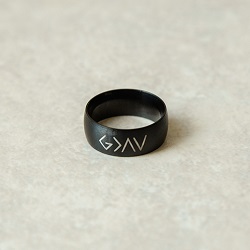God is Greater Than the Highs and Lows Black Domed Ring - FP-RNGB127