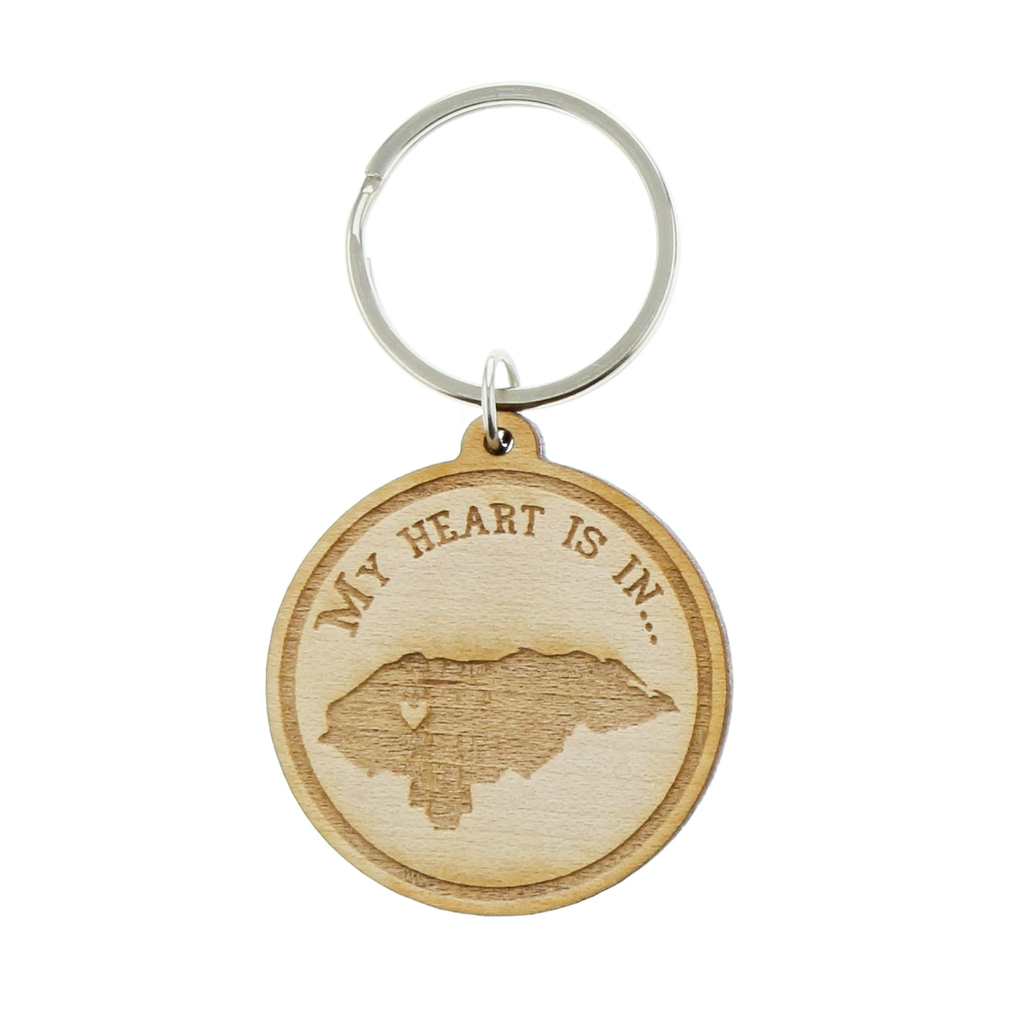 My Heart Is In Missionary Mom Wood Keychain - LDP-KC-MYHEART-WOOD