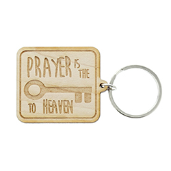 Prayer is the Key Wood Keychain