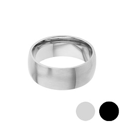 Domed Stainless Steel Matte Finish Ring - Wide - LDP-RNGB15