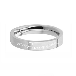 Vines Purity Ring - Narrow Flat Edge  purity ring, puirty vines ring, engrable purity ring, engrave-able ring, engraved ring, personalized ring, customized ring, princess ring, stainless steel ring