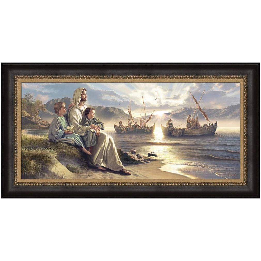 Men of Galilee - 29x56 Giclee Canvas, Dark Wood Frame 