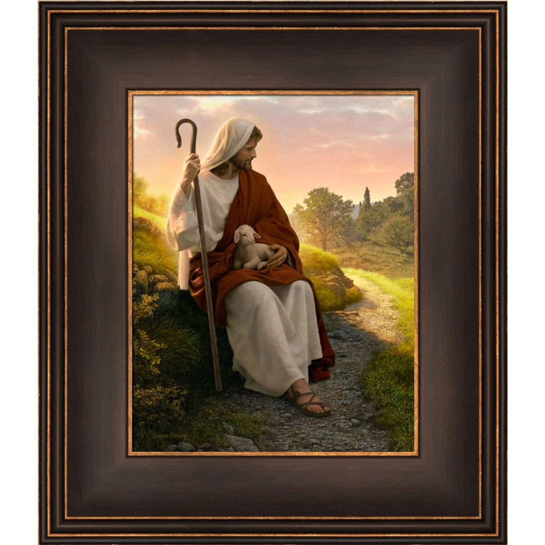 In The Shepherds Care - 12x14 Print, Bronze Frame 