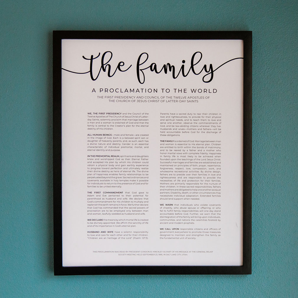 Framed Family Proclamation - Black - LDP-FR-ART-FAMPROC-BLK