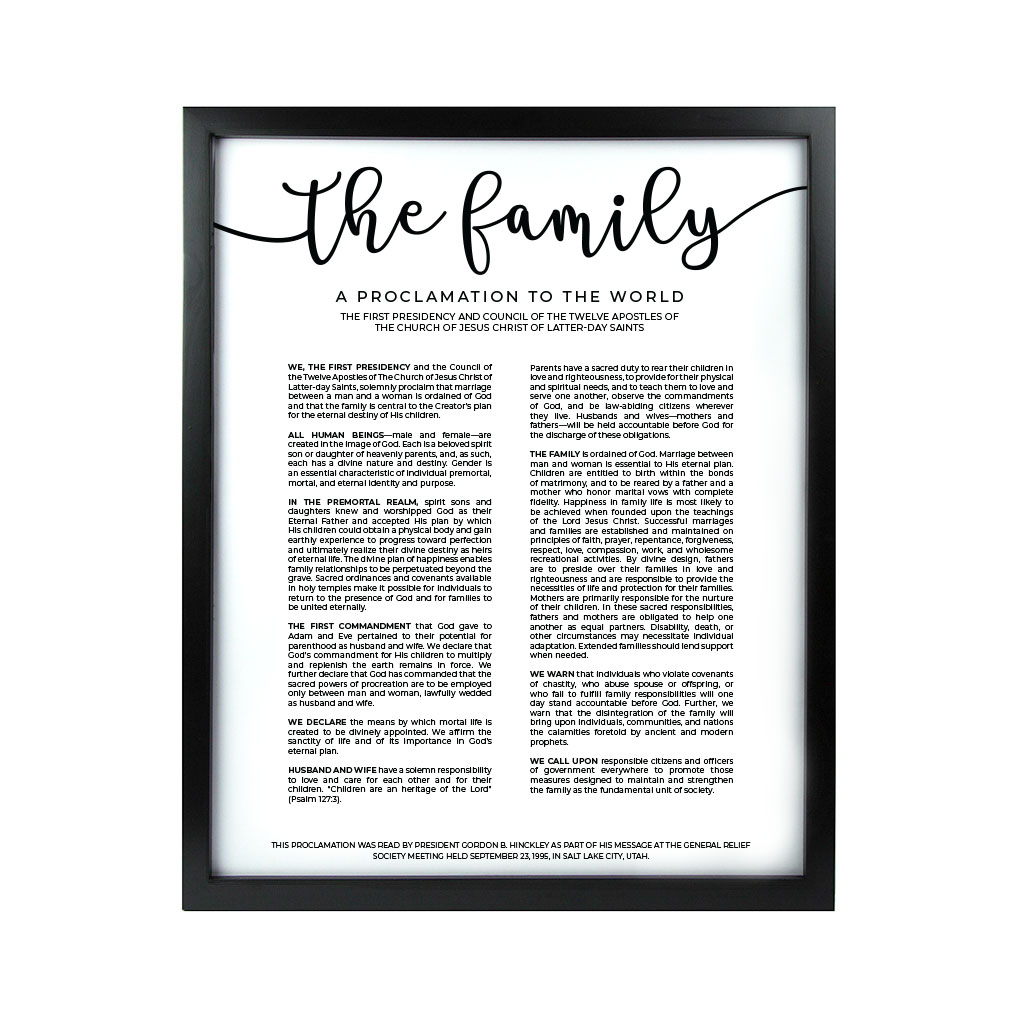 Framed Modern Family Proclamation - Black - LDP-ART-FP-MOD-BLK