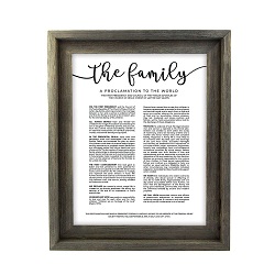 Framed Modern Family Proclamation - Barnwood Framed family proclamation, family proclamation framed