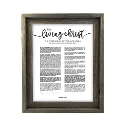Framed Living Christ - Barnwood - LDP-FR-ART-LIVCHR-BW