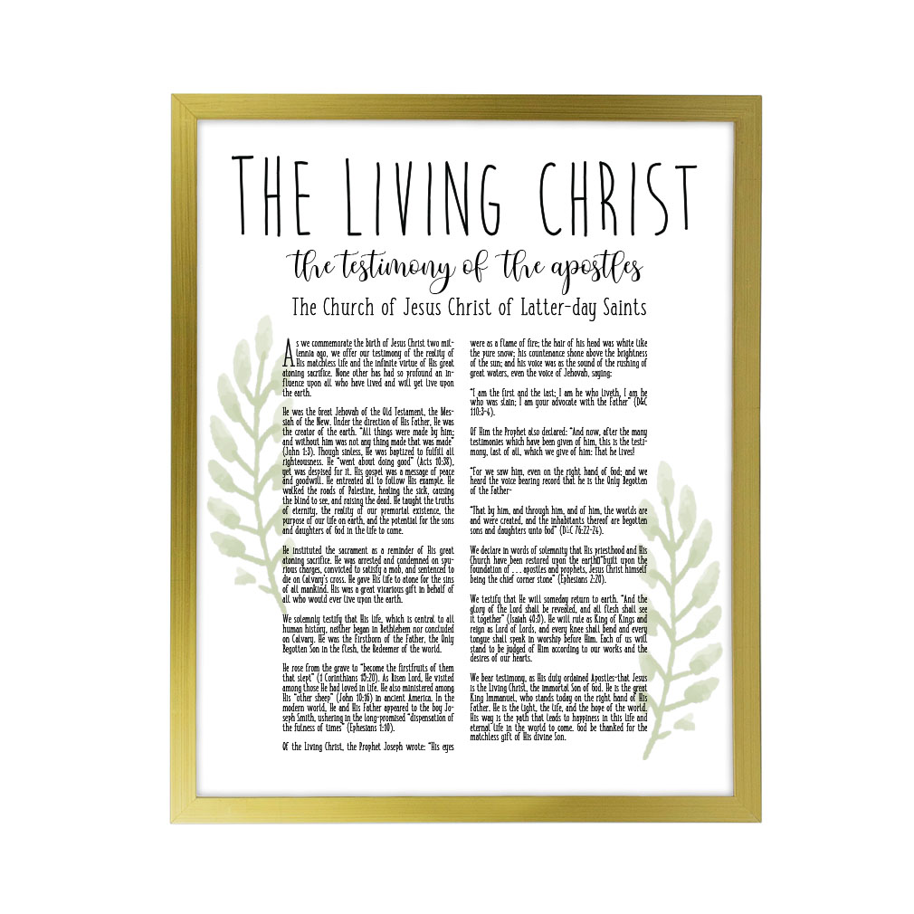Framed Laurel Living Christ - Gold - LDP-FR-ART-LIVCHR-LAUREL-GLD