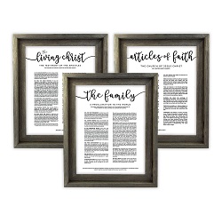 Framed Church Proclamations Pack - Barnwood - LDP-FR-ART-CP3PAK-BW