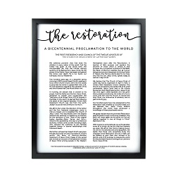 Framed Restoration Proclamation - Black framed restoration proclamations, framed lds proclamations, framed lds restoration proclamations