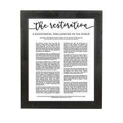 Framed Restoration Proclamation - Beveled Black framed restoration proclamations, framed lds proclamations, framed lds restoration proclamations
