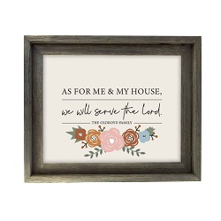 As For Me and My House Floral Wall Art - Barnwood 