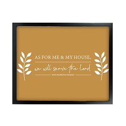 As For Me and My House Leaves Wall Art - Black 