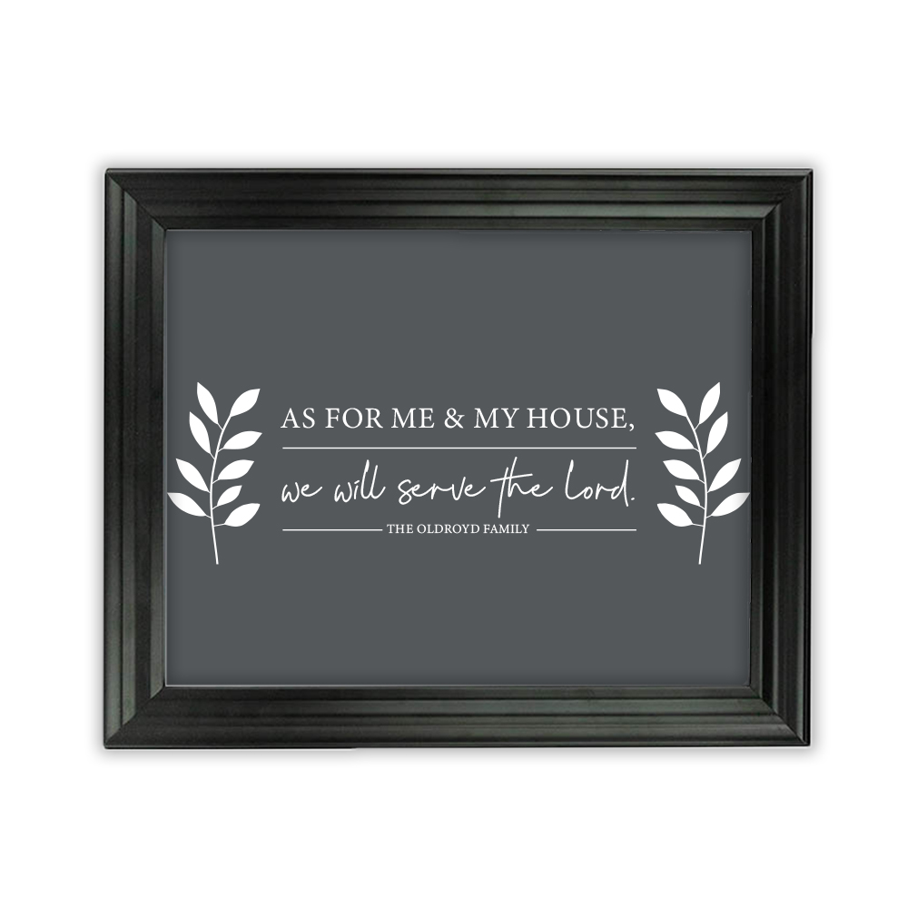 As For Me and My House Leaves Wall Art - Beveled Black - LDP-ART-HOUSE-LEAVES-BVBLK