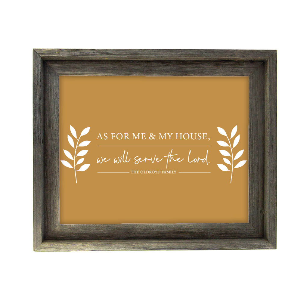 As For Me and My House Leaves Wall Art - Barnwood - LDP-ART-HOUSE-LEAVES-BW