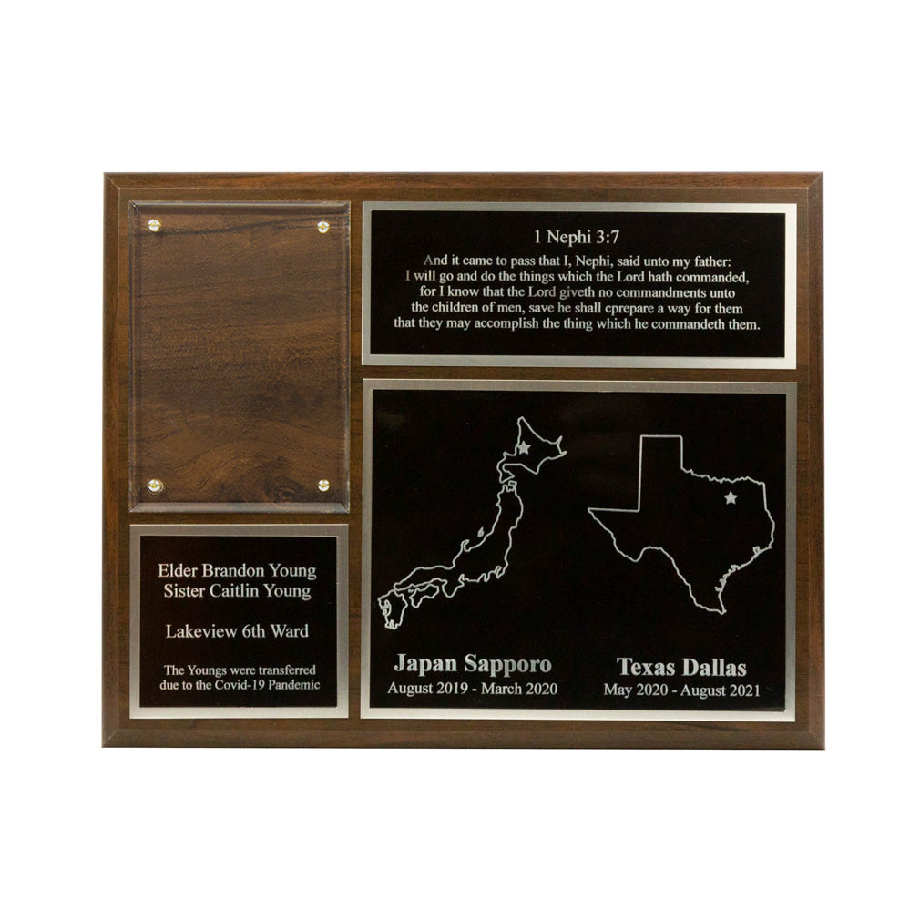 Two Mission Missionary Plaque - 8x10, Gold/Silver - LDP-MP8x10-2MISSION