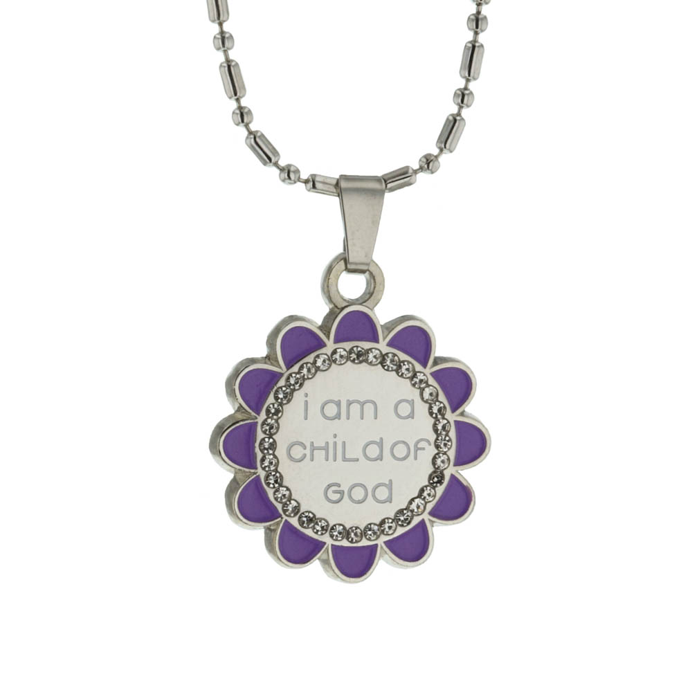 Flower Child of God Necklace - Purple - CF-P78295