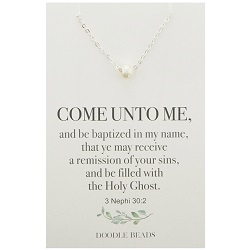 Pearl Baptism Necklace baptism necklace, come unto me jewelry