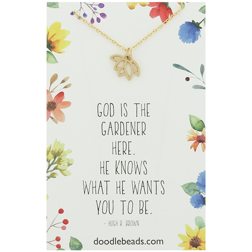 God is the Gardener, Lotus Flower Necklace - DBS-MJ204G