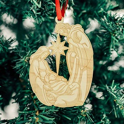Let Us Adore Him Nativity Ornament nativity ornament, holy family ornament, holy family nativity ornament, handmade nativity ornament, jesus ornament