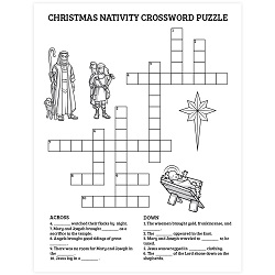 Basic Christmas Nativity Crossword Puzzle - Printable christmas crossword puzzle, nativity crossword puzzle, light the world crossword puzzle, lds crossword puzzle