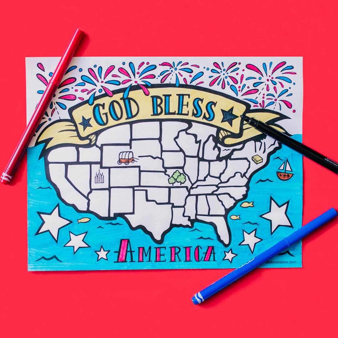 Download God Bless America Coloring Page