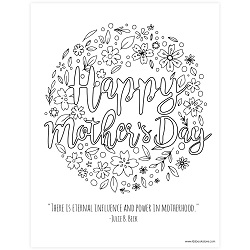 Happy Mother's Day Coloring Page - Printable