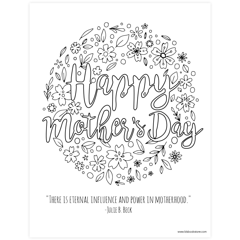 Happy Mother'S Day Coloring Page - Printable