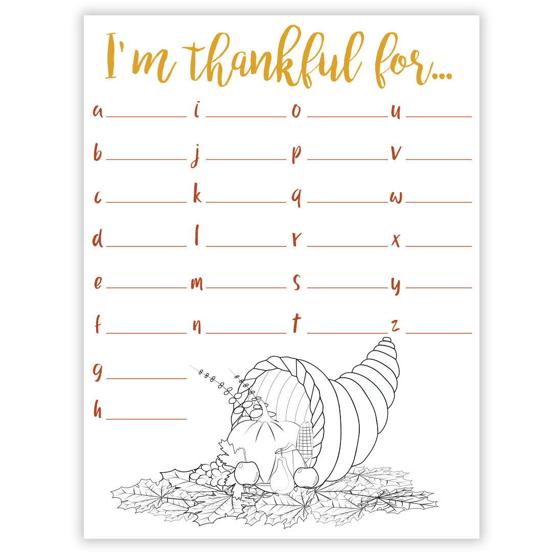 I'm Thankful For Gratitude Worksheet - Printable - LDPD-LDPD-COLOR-THNKS18