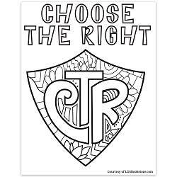Choose the Right CTR Shield Coloring Page - Printable choose the right coloring page, choose the right printable, choose the right activity, printable choose the right coloring page