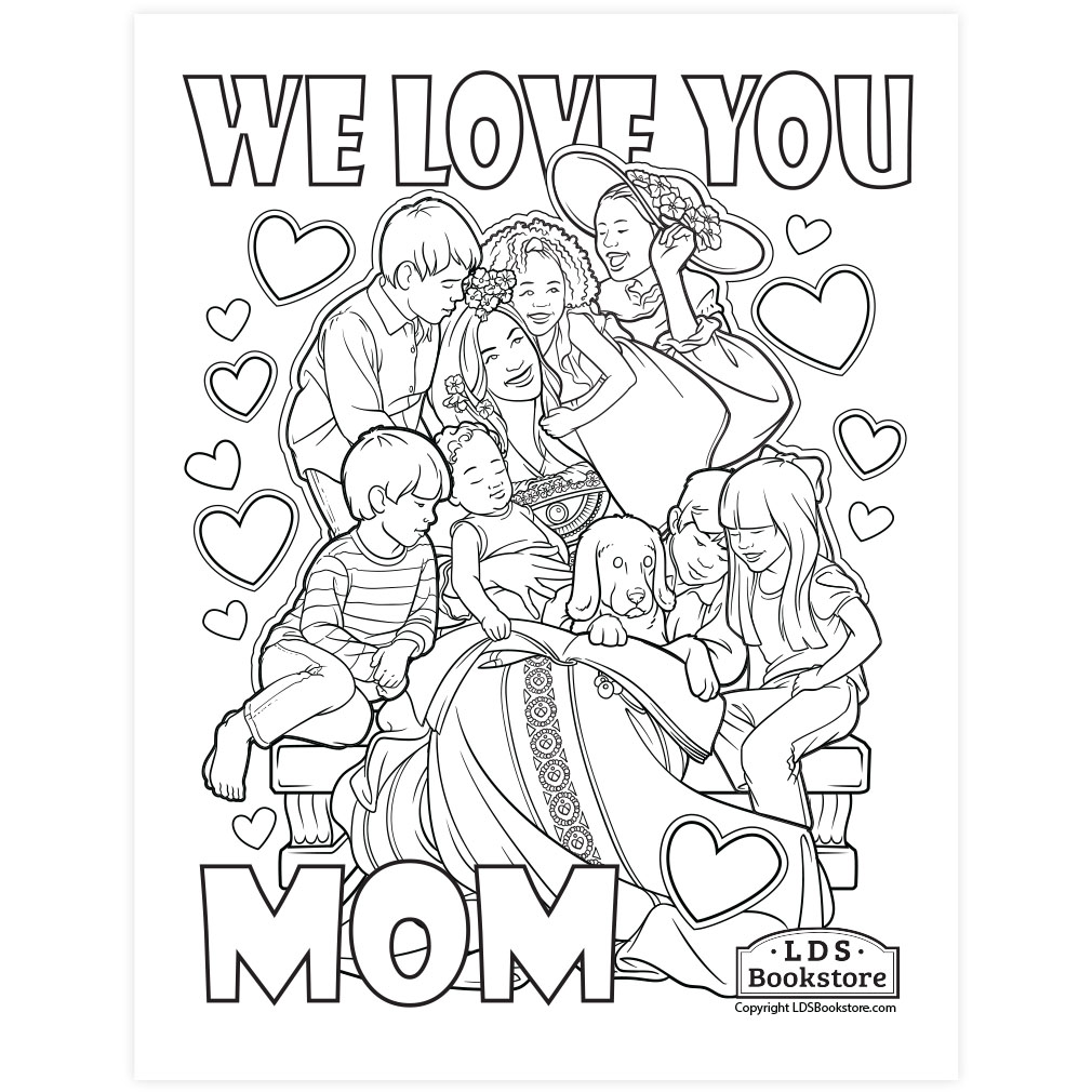 We Love You Mom Coloring Page   Printable