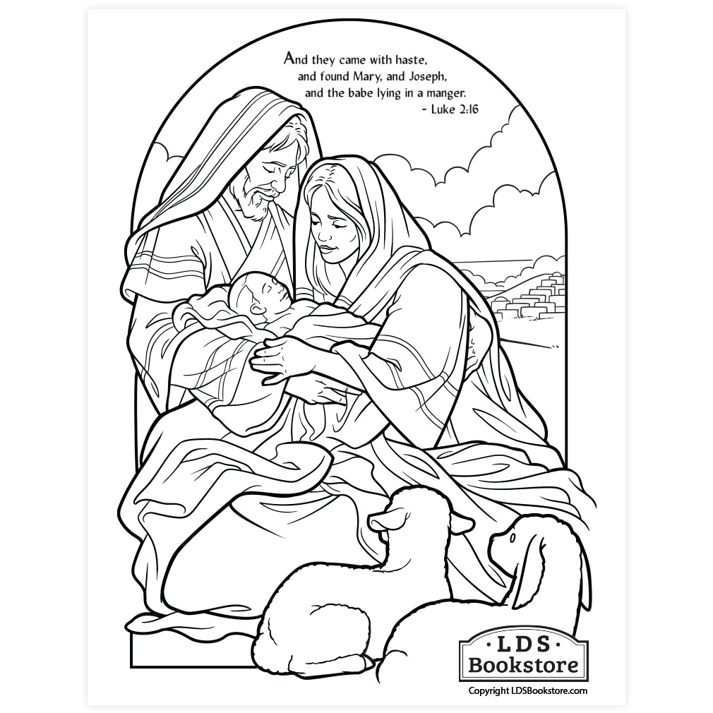 The Holy Family Nativity Coloring Page Printable Christmas Coloring