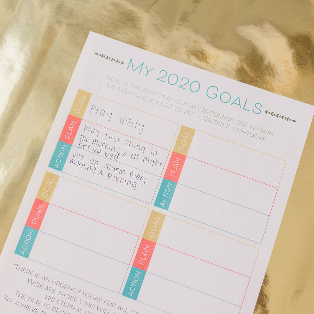 2020 Goal Setting Worksheet