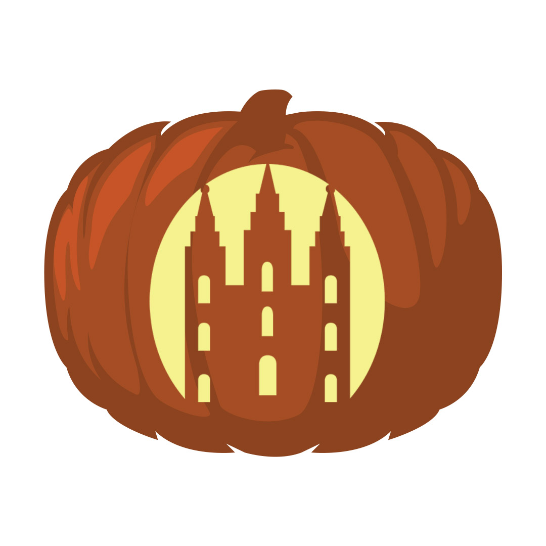 Basic Salt Lake City Temple Pumpkin Carving Template - Printable - LDPD-PBL-PUMP-SLCTEMP-2