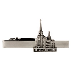 Brigham City Utah Temple Tie Bar - Silver 