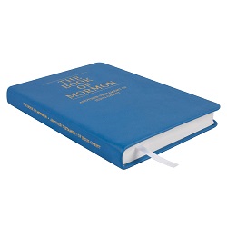 Hand-Bound Genuine Leather Book of Mormon - Aqua Blue