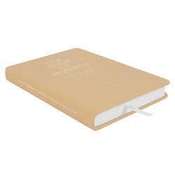 Hand-Bound Genuine Leather Book of Mormon - Beige