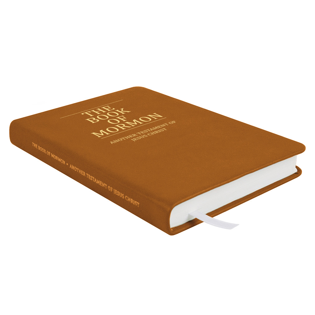 Hand-Bound Genuine Leather Book of Mormon - Caramel Brown - LDP-HB-BOM-CBR