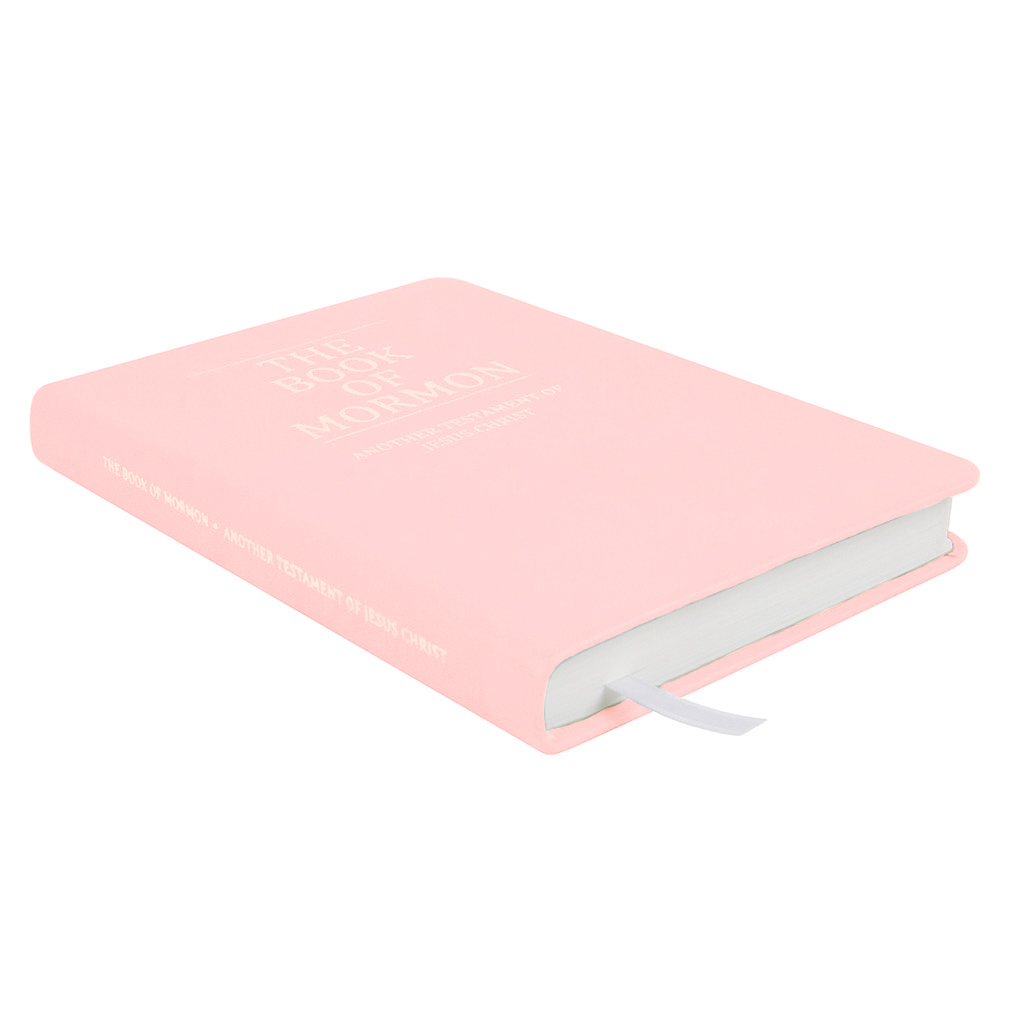 Hand-Bound Genuine Leather Book of Mormon - Light Pink - LDP-HB-BOM-LPK