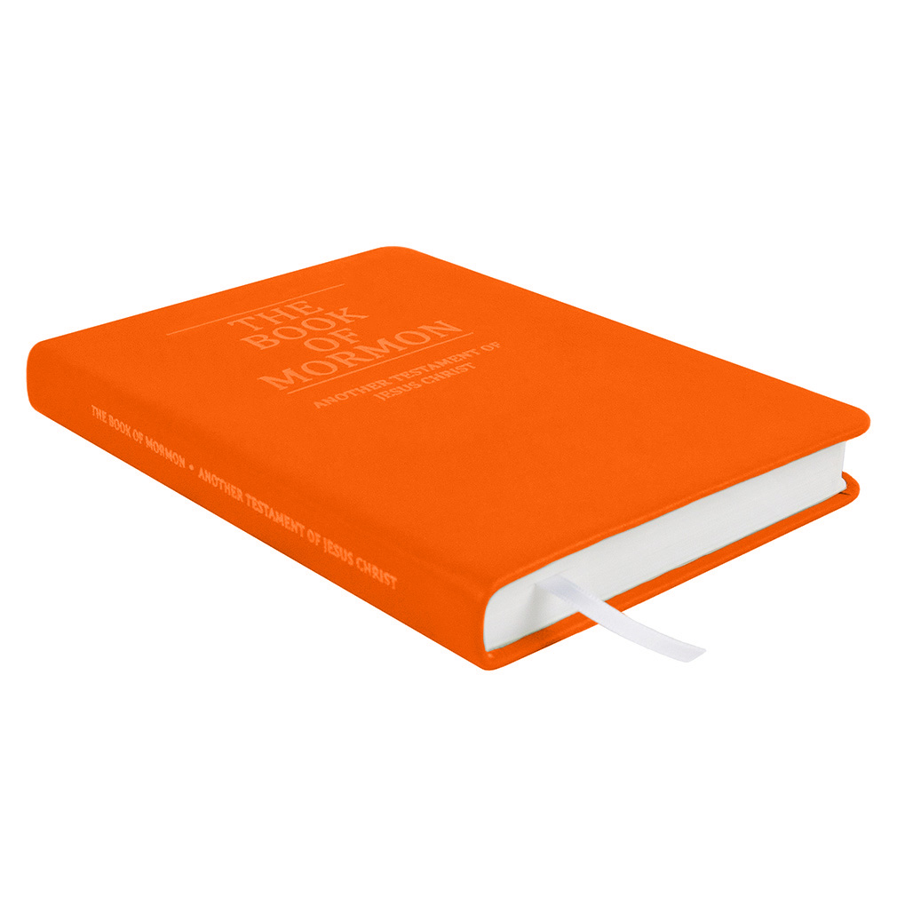 Hand-Bound Genuine Leather Book of Mormon - Marigold Orange - LDP-HB-BOM-MGO