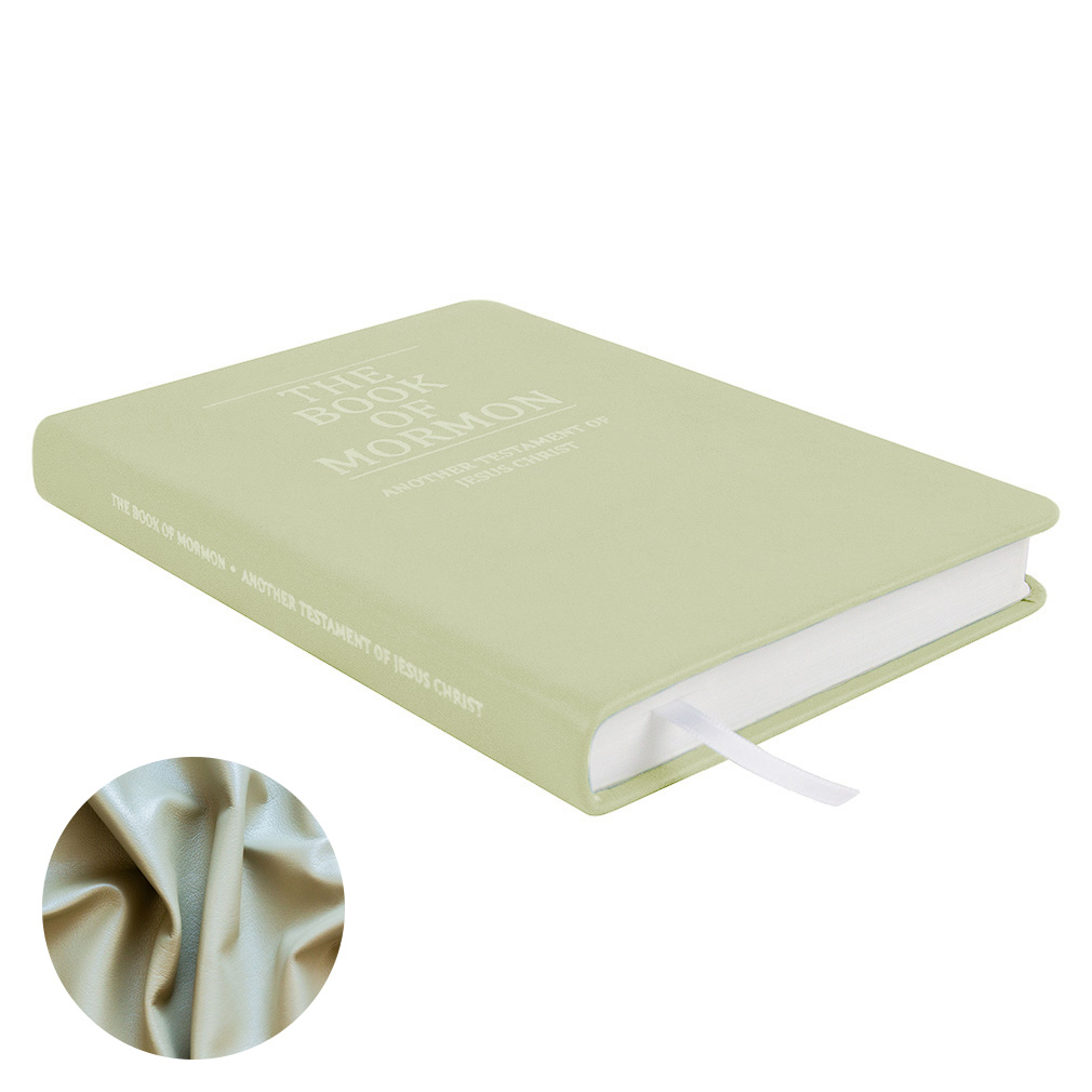 Hand-Bound Genuine Leather Book of Mormon - Pearlized Khaki - LDP-HB-BOM-PZK