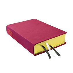Large Hand-Bound Genuine Leather Bible - Red Plum
