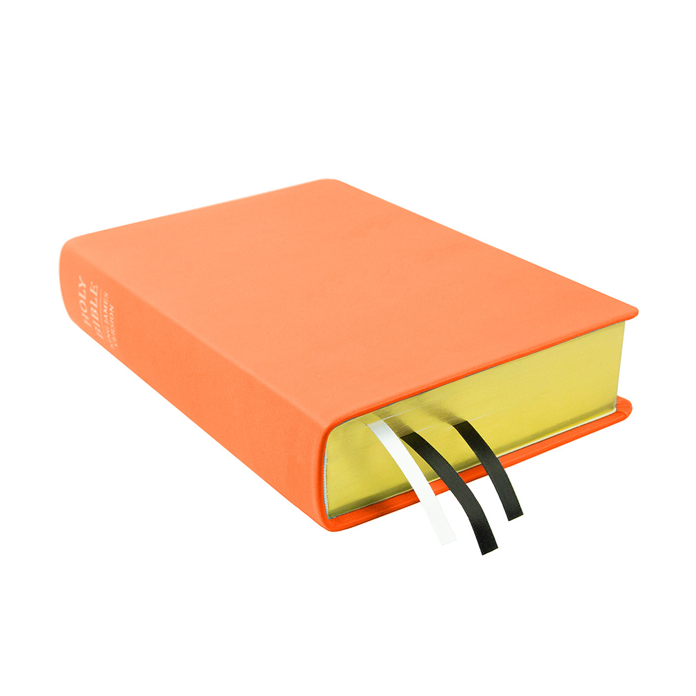 Large Hand-Bound Genuine Leather Bible - Coral Orange - LDP-HB-LB-SLM