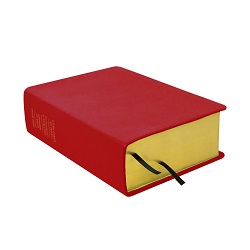 Large Hand-Bound Genuine Leather Quad - Cherry Red