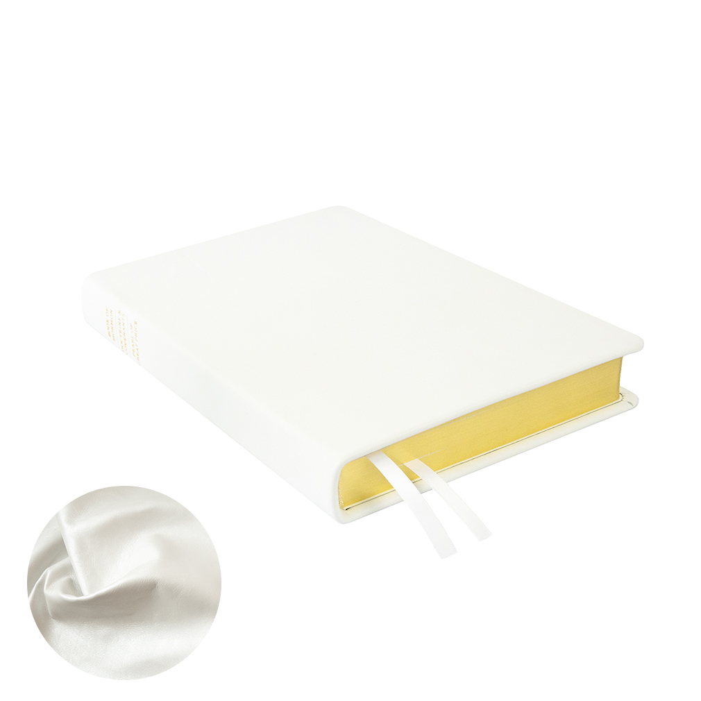 Large Hand-Bound Genuine Leather Triple - Pearlized White - LDP-HB-LT-PZW