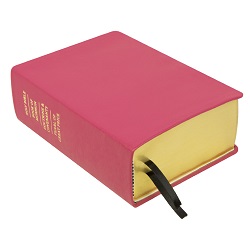 Pre-Made Hand-Bound Genuine Leather Quad - Pink pink lds scriptures, pink quad, pink quad, dark pink scriptures