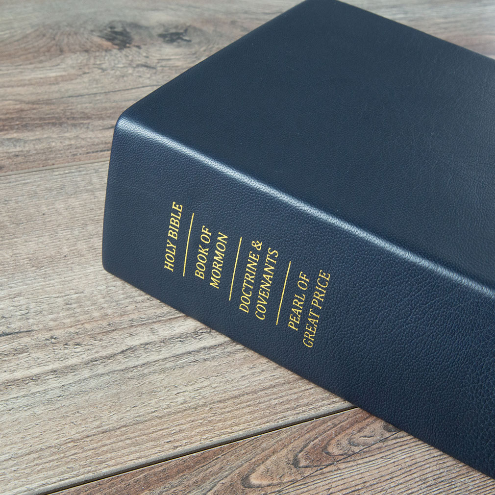 Hand-Bound Genuine Leather Book of Mormon - Navy Blue - LDP-HB-BOM-NBL
