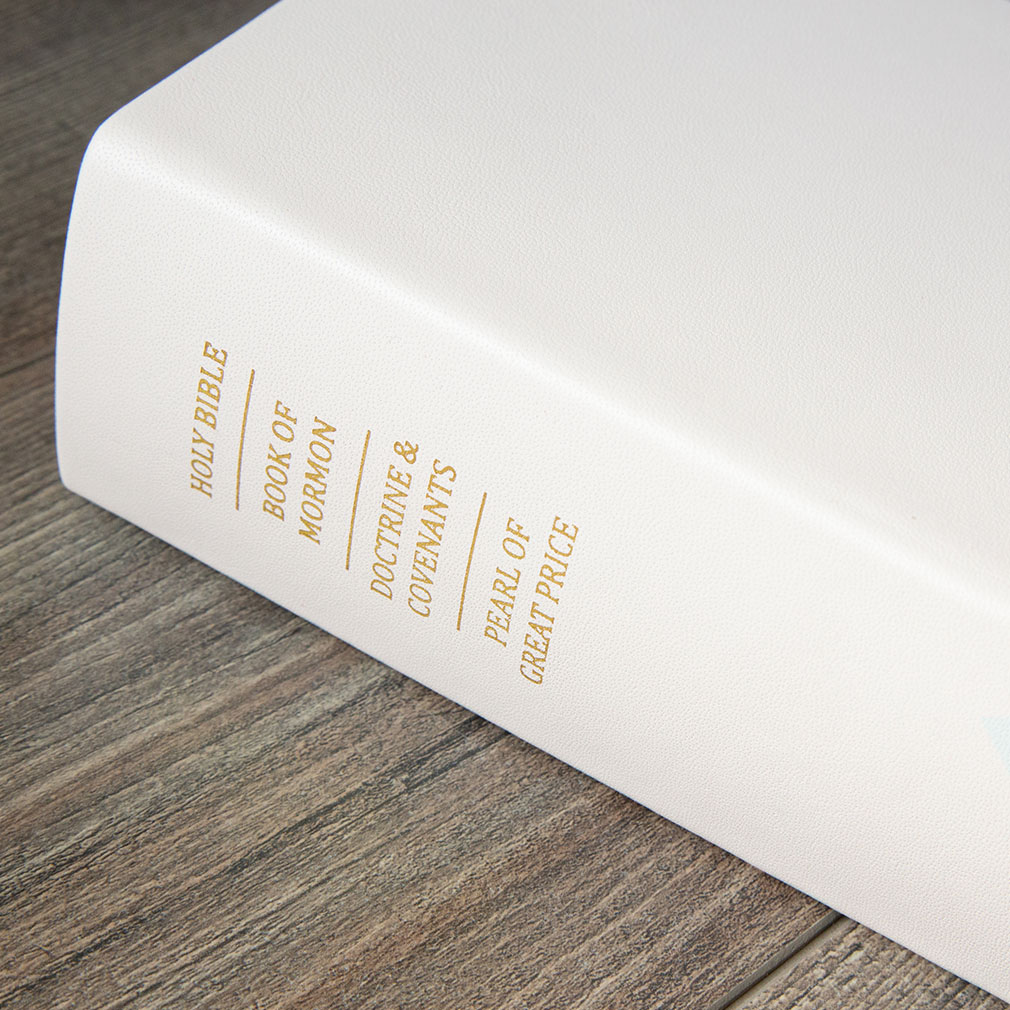 Hand-Bound Leather Book of Mormon - White - LDP-HB-BOM-WHT